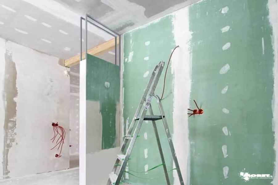 montage cloison separation angle grande piece artisant decorateur moret