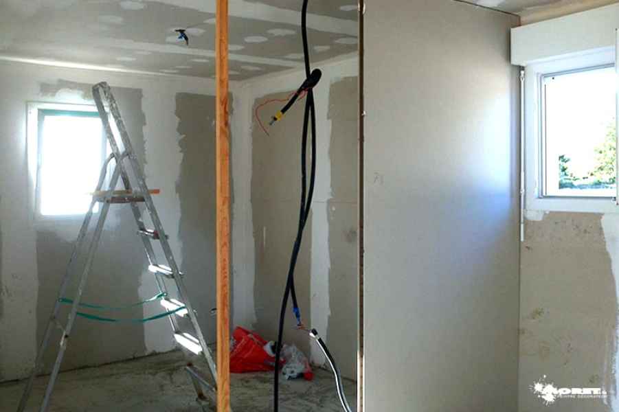 montage cloison separation gyproc artisant decorateur moret