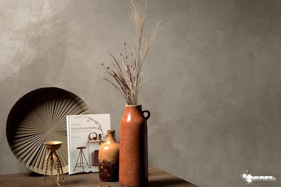 peinture stucco veneziano coloration gris soie artisan peintre decorateur moret