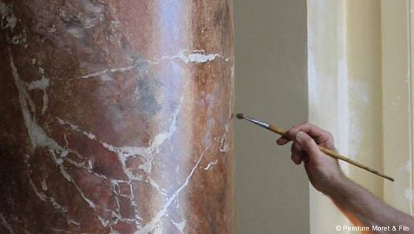 Peinture à effet marbre - Peintre en bâtiment Namur, Hainaut, Charleroi, Mons, Brabant Wallon
